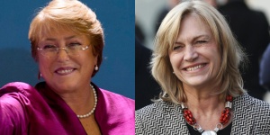 Michelle Bachelet (izq.) y Evelyn Matthei